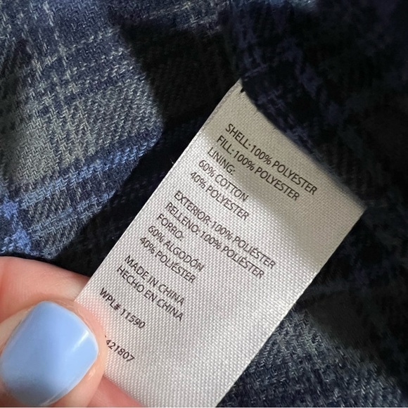 Weatherproof Vintage Men's Flannel Lined Puffer Vest Blue NWT large - Picture 5 of 11